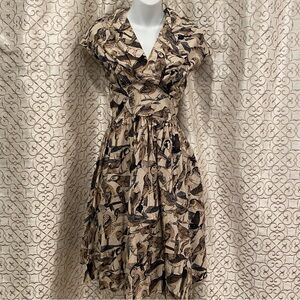 Retrolicious gorgeous bird print dress sz M